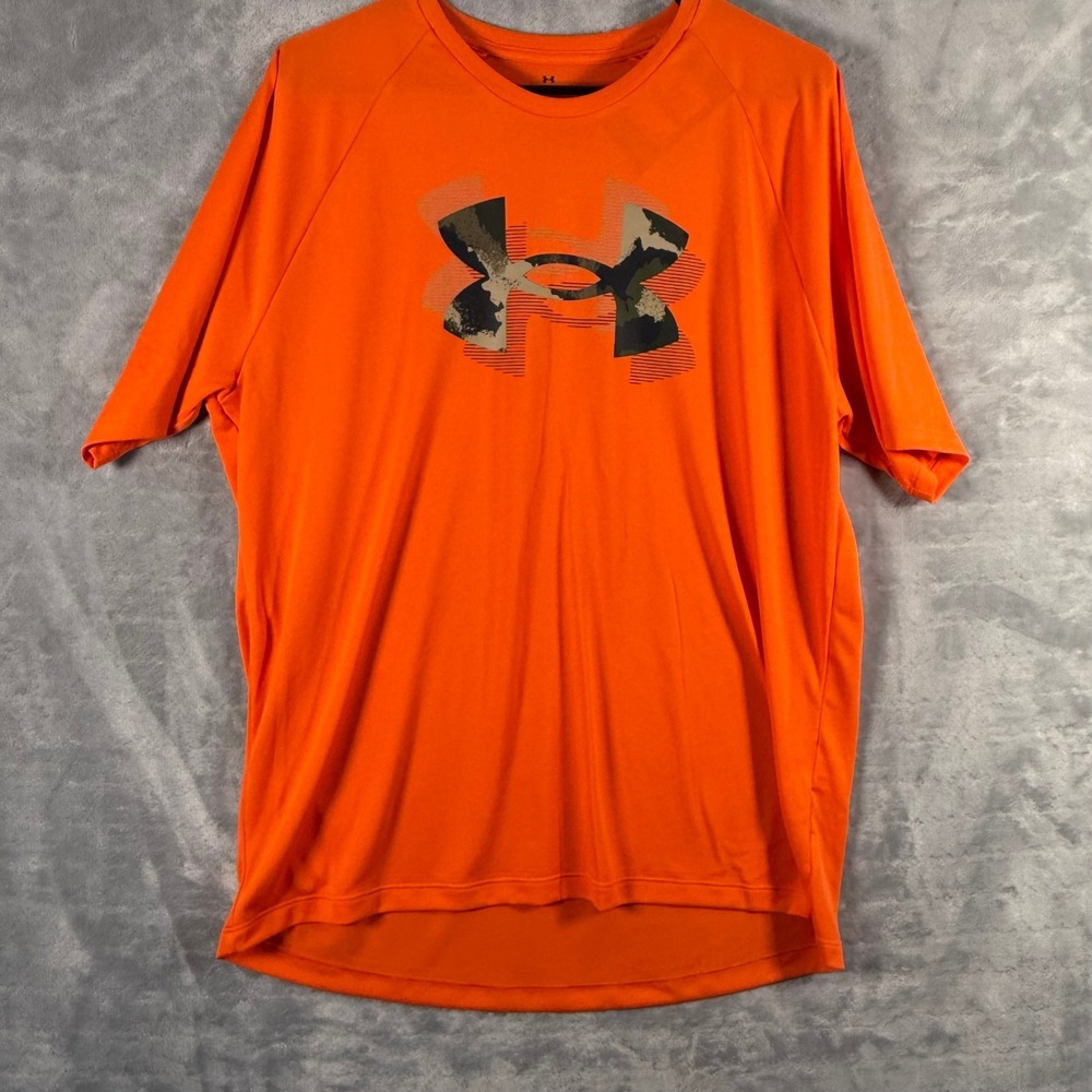 UnderArmor‎ Large Mens Orange with Camo X T-Shirt
